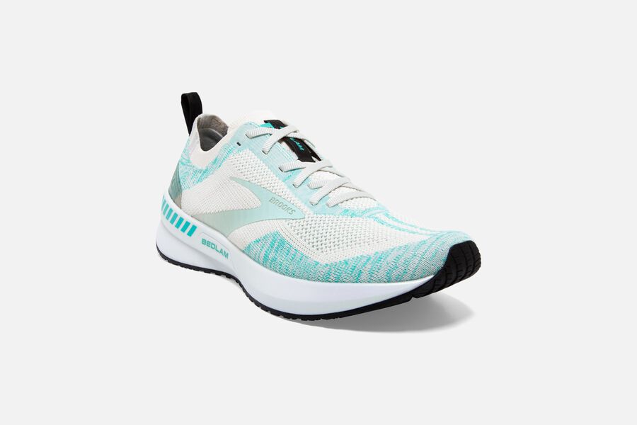 Brooks Bedlam 3 Road Running Shoes Womens - White/Turquoise - SWEHN-0865